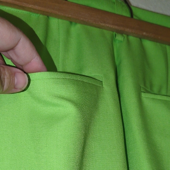 Topshop High Rise Lime Green Trousers Sz 2 - Picture 4 of 14